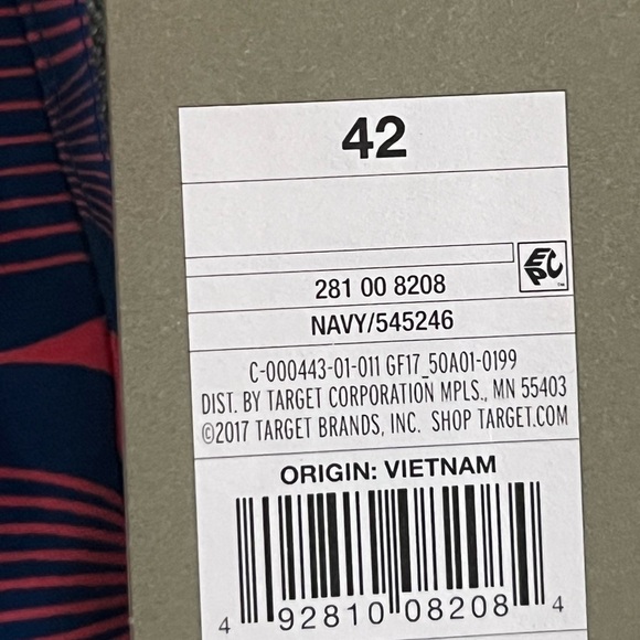 Goodfellow & Co NWT Men's 6" Pinstripe Snap Swim Trunks - Navy Geometric 42 - Picture 6 of 9